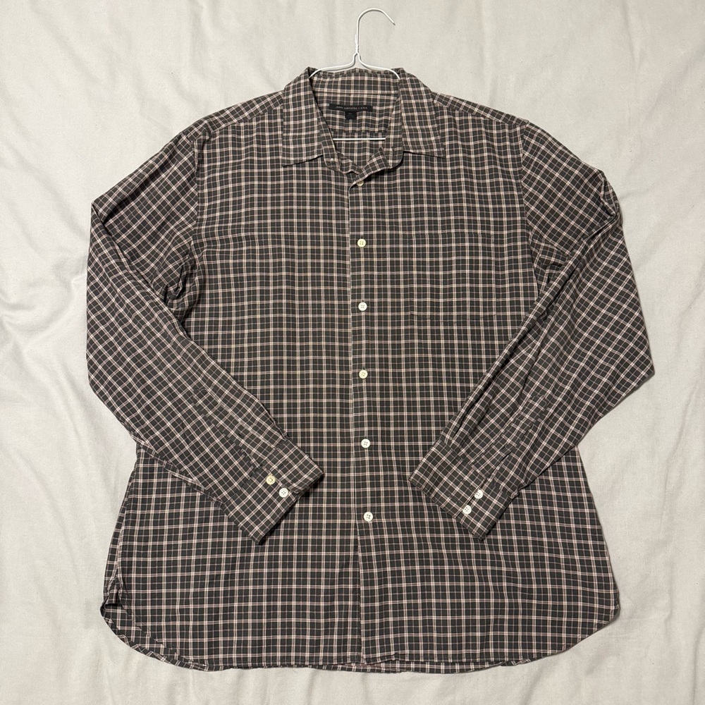 John Varvatos Black and White Checkered Shirt - Picture 4 of 8